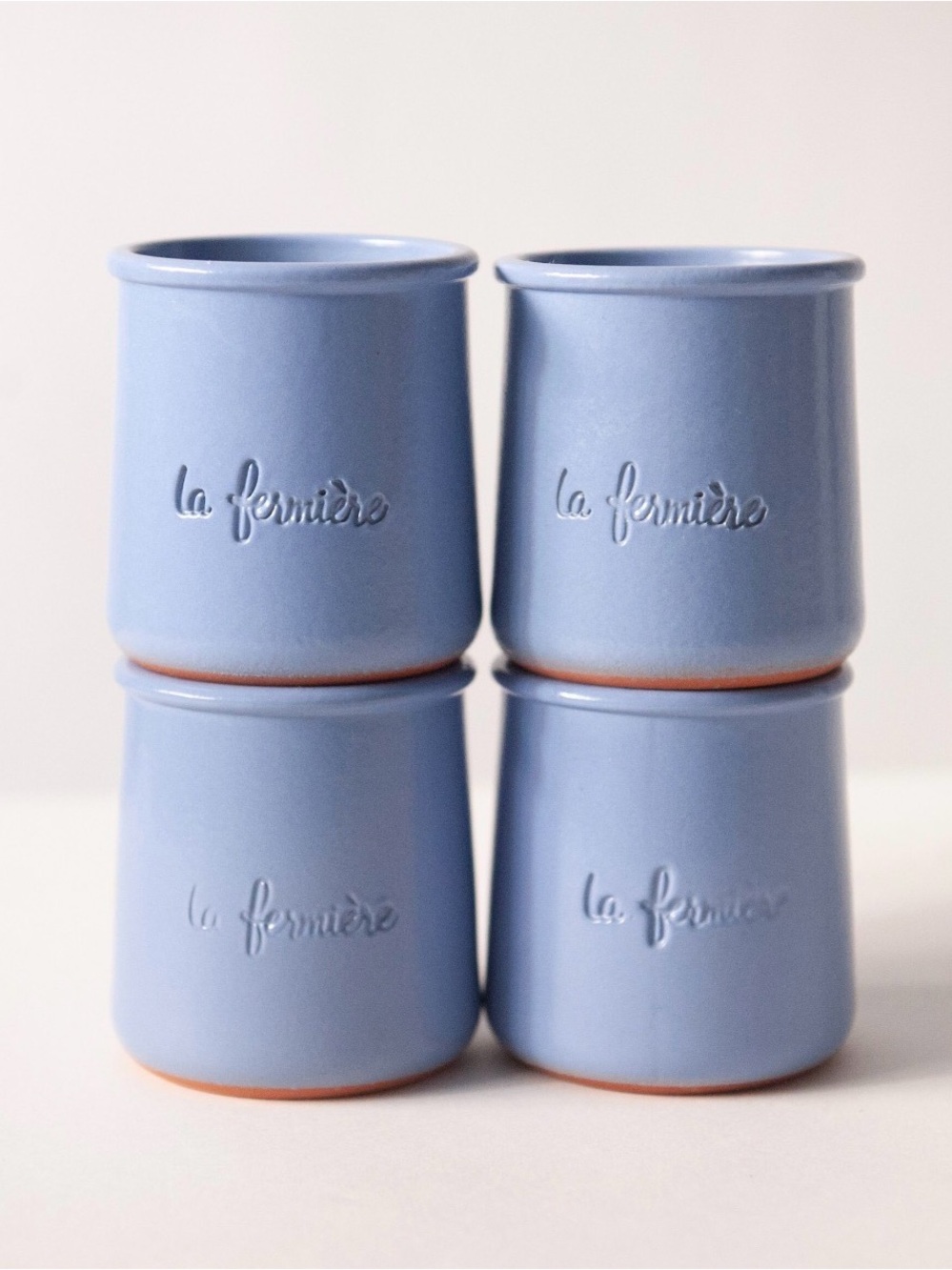 Blue Terra Cotta Yogurt Pots - Set of 4